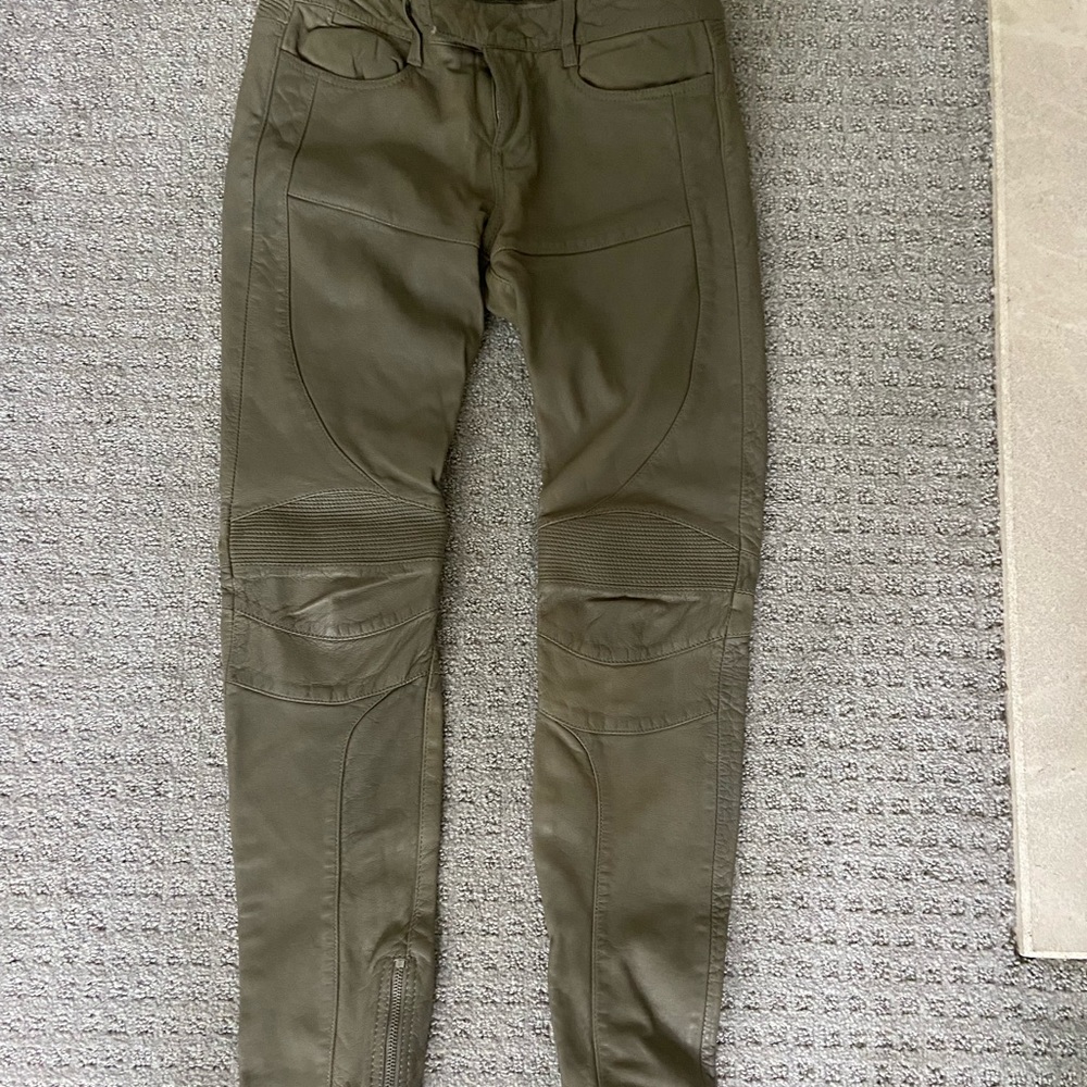 All Saints Green leather pants